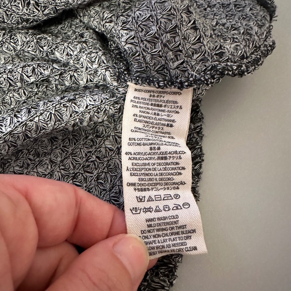 Free People Pointelle and Thermal Colorblock Top in Gray and Cream | Size Small - Picture 6 of 8